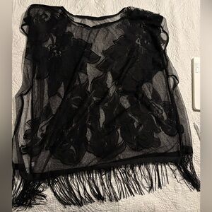 Black lace bathing suit cover up